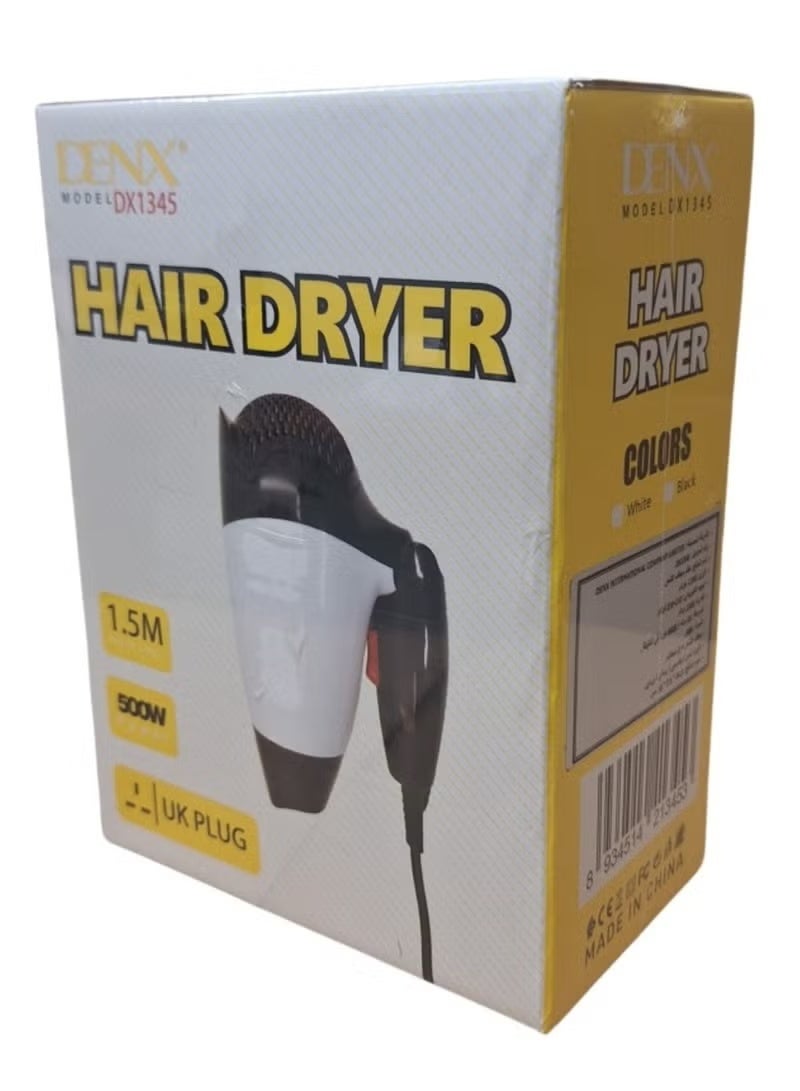 Denx Professional Hair Dryer White & Black – High-Speed Blow Dryer with Ionic Technology, Lightweight Ergonomic Design, Quick Drying, Heat Protection & Smooth, Frizz-Free Styling - Image 4