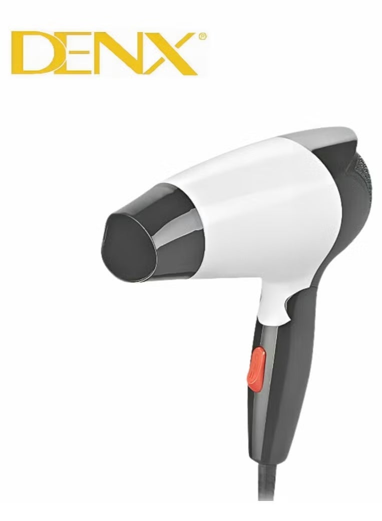Denx Professional Hair Dryer White & Black – High-Speed Blow Dryer with Ionic Technology, Lightweight Ergonomic Design, Quick Drying, Heat Protection & Smooth, Frizz-Free Styling - Image 2