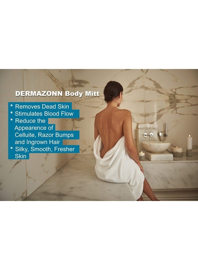 Dermazonn Deep Exfoliating Mitt Body Scrub And Face Scrub – Scrub Mitts For Shower – Turkish bath hammam glove – Face peeling – Silk exfoliating mitt - Turkish Exfoliating Mitt - Image 2