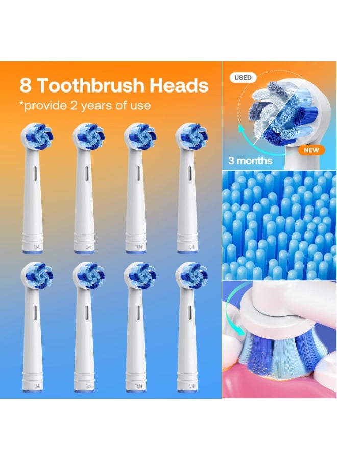 Bitvae R1 Rotary Electric Toothbrush, White, 8 Brush Heads, 5 Modes, 60-Day Battery Life, 2-Minute Timer, IPX7 Waterproof - Image 4