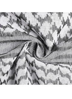 Generic Shemagh Tactical Desert Scarf, 100% Cotton Head Neck Scarf, Head Neck Wrap Shawl with Tassel, Outdoor Kerchief for Women & Men (Black White)  - Image 4