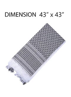 Generic Shemagh Tactical Desert Scarf, 100% Cotton Head Neck Scarf, Head Neck Wrap Shawl with Tassel, Outdoor Kerchief for Women & Men (Black White)  - Image 3