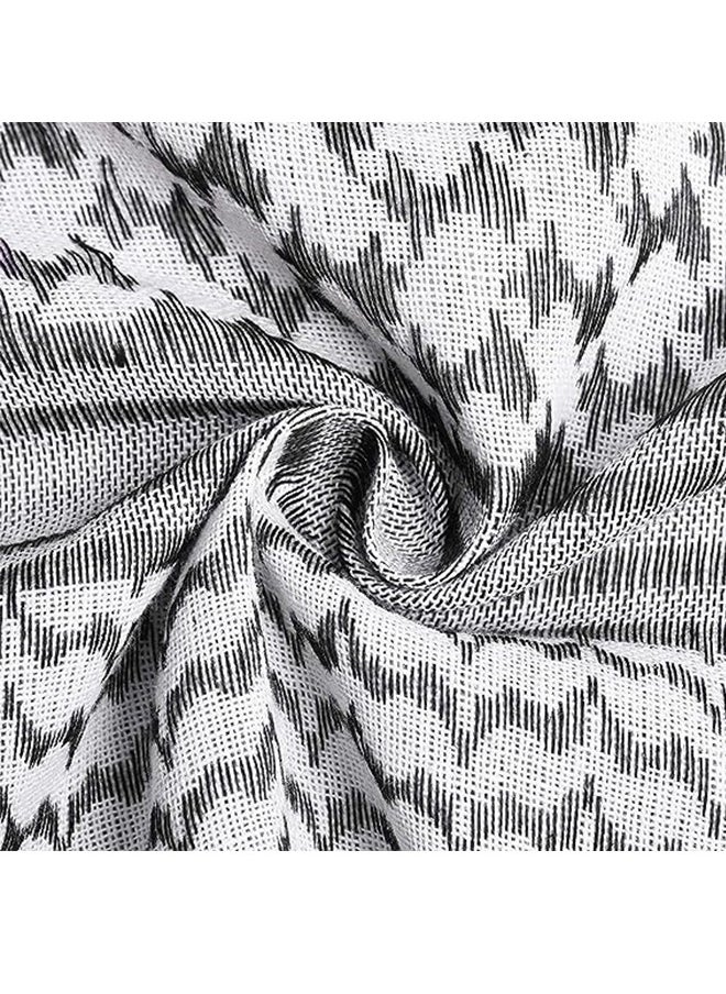 Generic Shemagh Tactical Desert Scarf, 100% Cotton Head Neck Scarf, Head Neck Wrap Shawl with Tassel, Outdoor Kerchief for Women & Men (Black White)  - Image 4