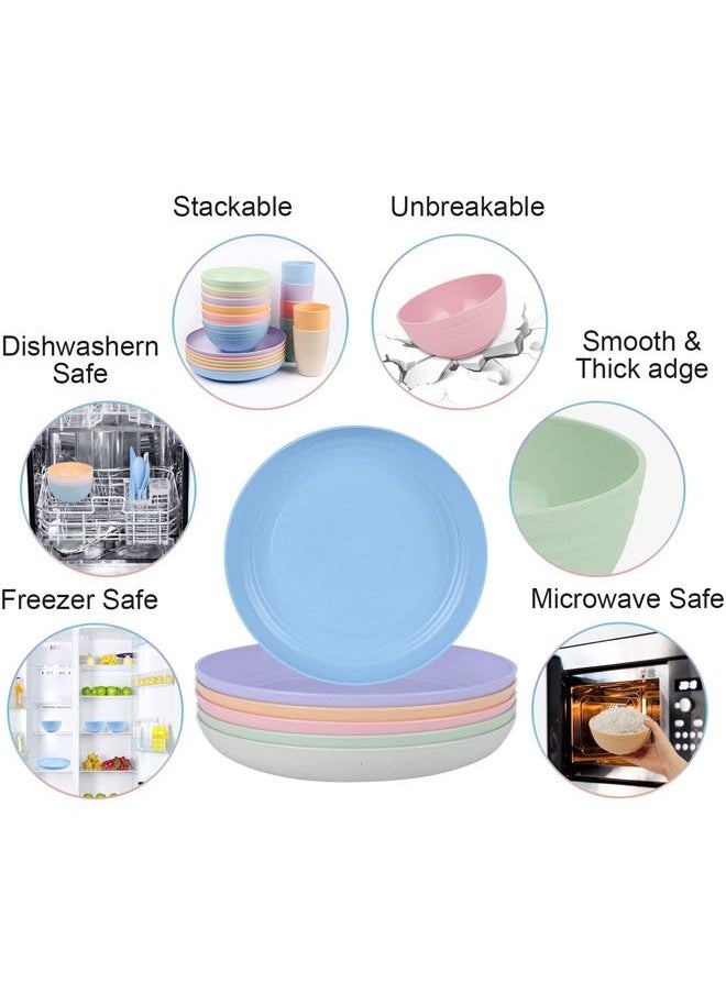 Arabest Unbreakable Wheat Straw Dinnerware Sets - The Simply Avocado Dishes Set for 4 - Kids Dinnerware Set - Camping Plates Cups and Bowls Set - Lightweight Wheat Straw Plate and Bowl Set  - Image 3