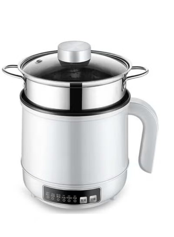 Multicooker, 5 cooking modes, Timer and automatic stop function, With stainless steel steam basket, 600W, 1.7L, Portable, white