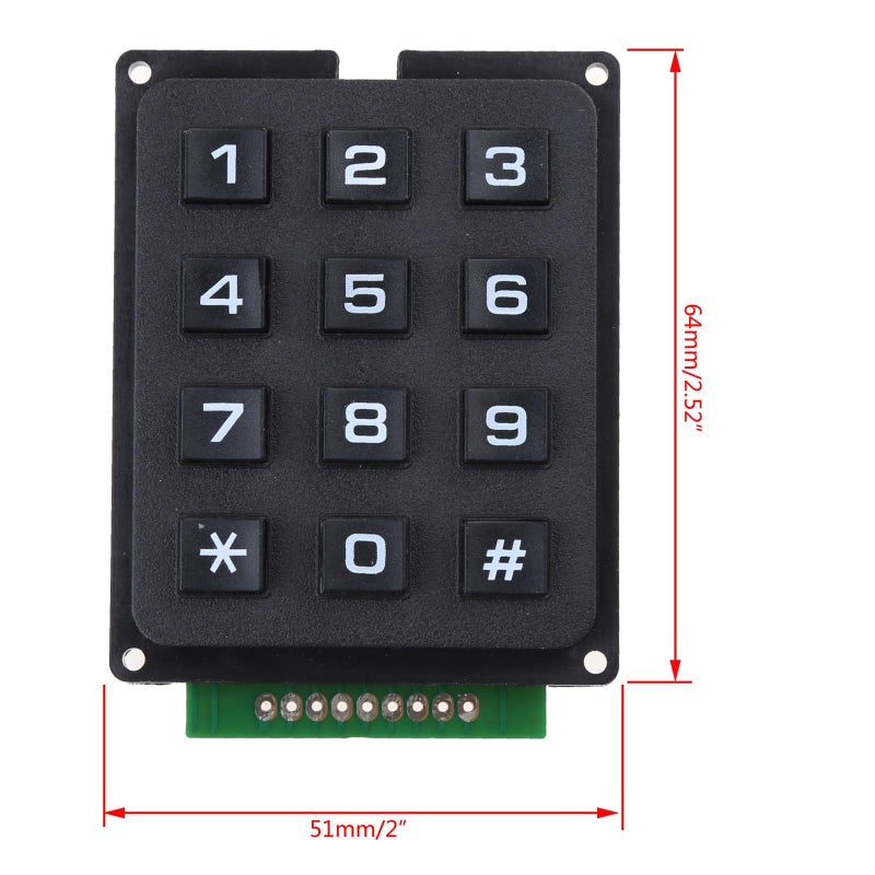 3x4 Matrix Array 12 Button Membrane Keypad Keyboard Module for Arduino Electronics - Image 5