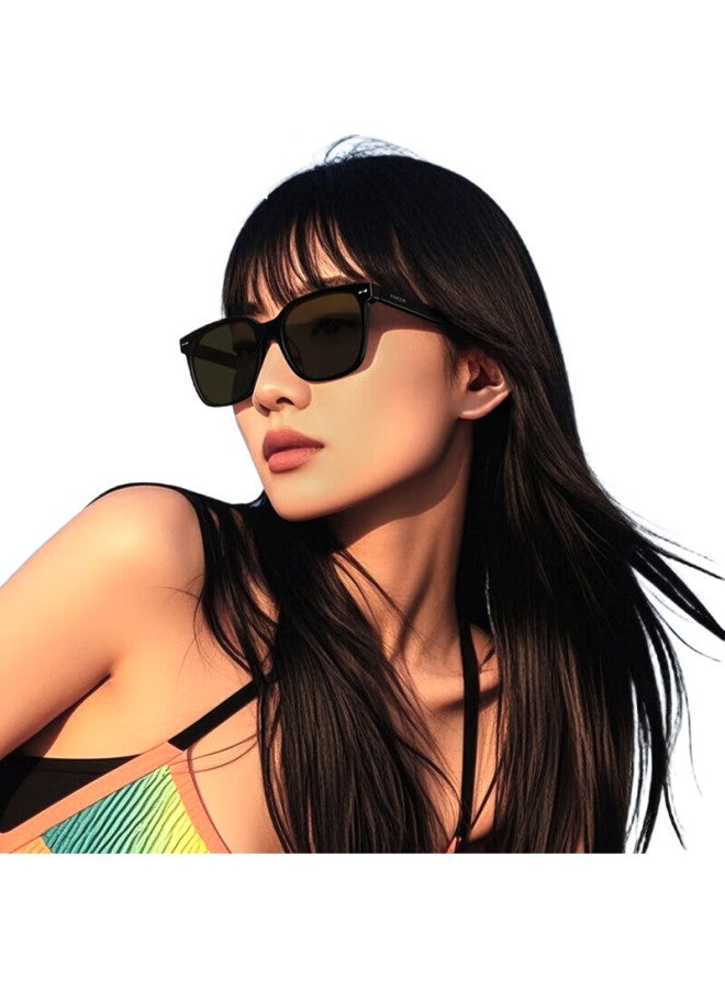 PARZIN Polarized Sunglasses, Fan Chengcheng Style Fashionable Square Frame Glasses For Men And Women, Uv Protection Driving Sunglasses 91706 - Image 1