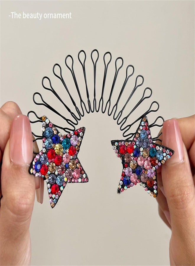 APSAMBR Star Hair Clips, Metal Wire Combs - Big Bang Holder, Updo Styling Tool, Invisible Hairstyle Accessories for Girls and Women, Set of 4, Assorted Colours - Image 5