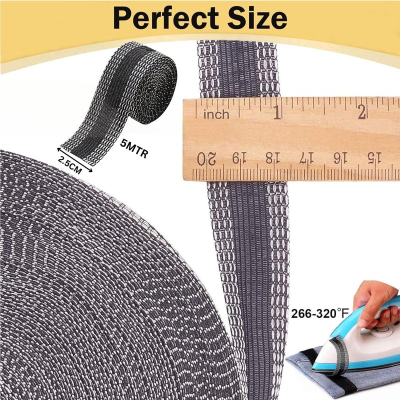 KICKZU KICKZU Trousers Edge Modified Strips Ironon Instant Hem Tape 5mtr Pants Edge Shorten SelfAdhesive 25mm Trouser Mouth Paste Edge Fabric Tape for Suit Pants Jeans Trousers DIY Sewing Accessories - Image 5