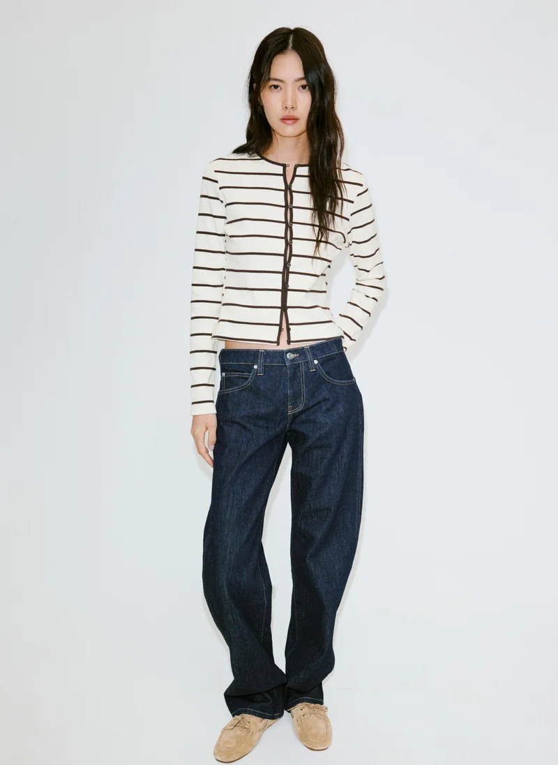 Mango 05-CRUDO Stripped Knit Cardigan for Women | Best Price UAE