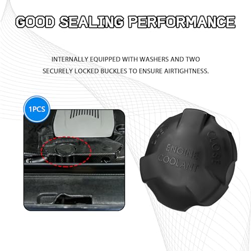 Hirificing Coolant Reservoir Cap Essential Radiator Reservoir Cap Replacement for Hyundai Kia Optima Accent Replacement OEM#25441-26100 254412B100 Car Accessories（Black） - Image 4