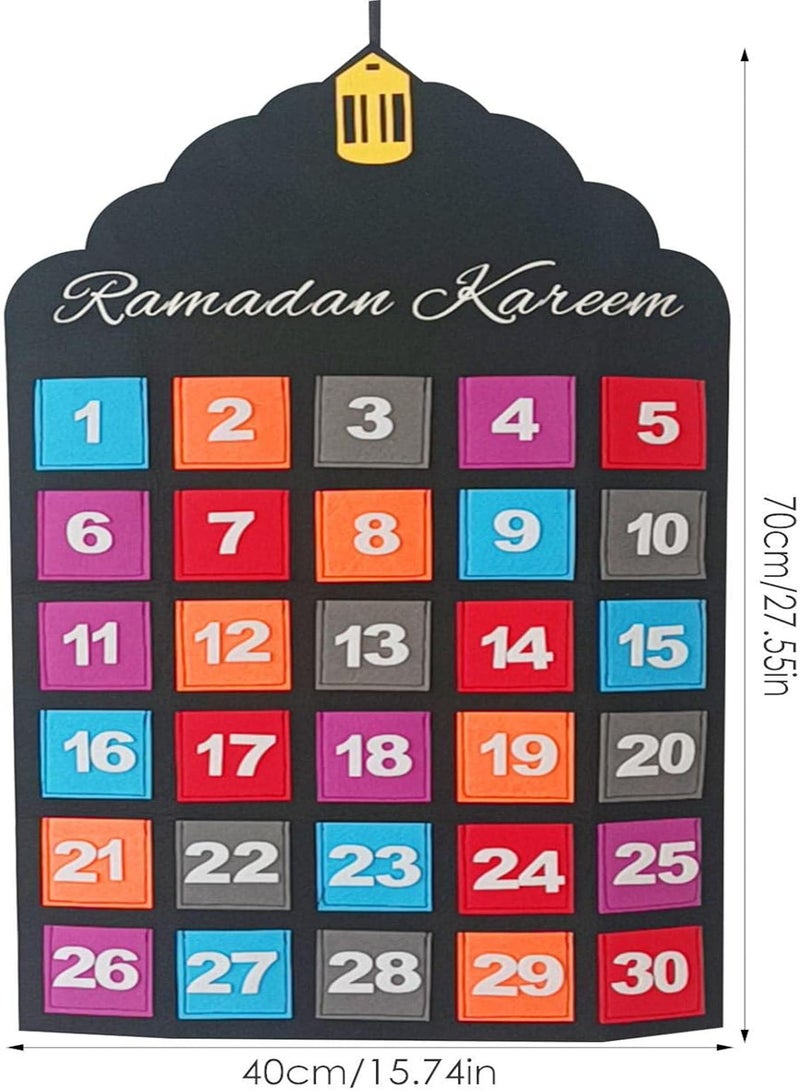 GGOOT Ramadan Calendar, Eid Mubarak Countdown Calendar Poster, Hanging Decorations for Home Wall with Reusable Stars Stickers, Calender Activities Kids 30 Stars, 15.75*27.56in  - Image 5