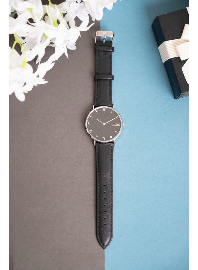 LIGANT Luxury Men's Watch with Black Leather Strap - Elegant and Modern Design - Classic Wristwatch for Business & Casual Wear - Image 5