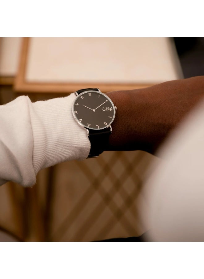 LIGANT Luxury Men's Watch with Black Leather Strap - Elegant and Modern Design - Classic Wristwatch for Business & Casual Wear - Image 2