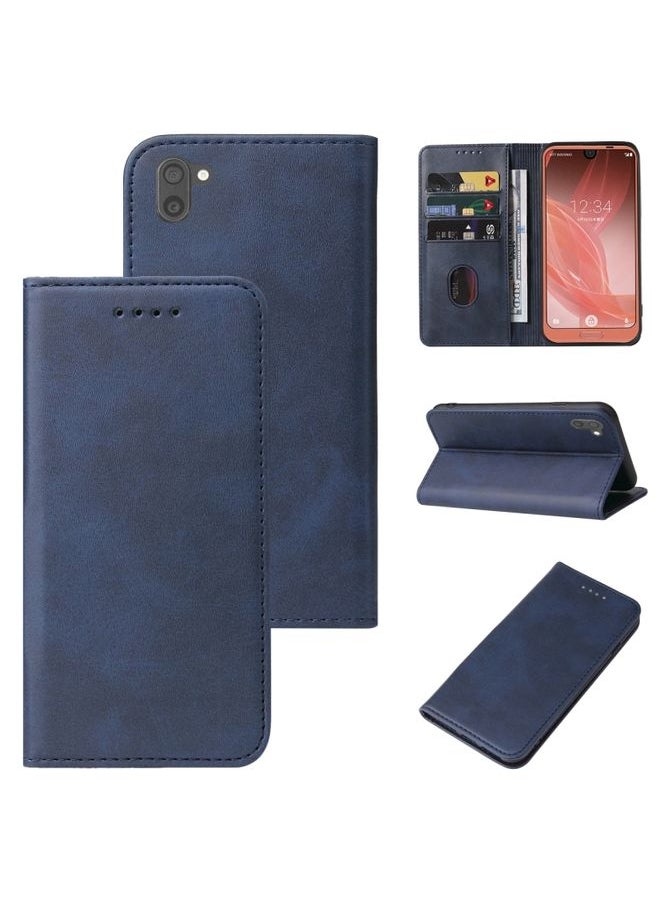 Generic - Case Cover For Sharp Aquos R2 Magnetic Closure Leather Phone Case Blue - Image 1