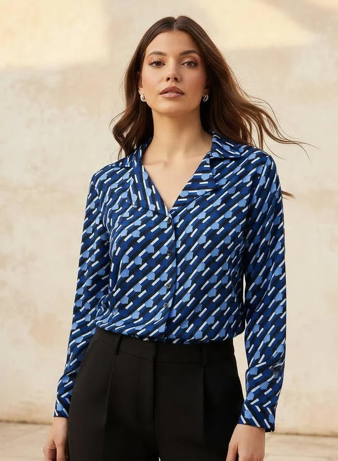 سبلاش فيڤ Shirt with Notch Collar