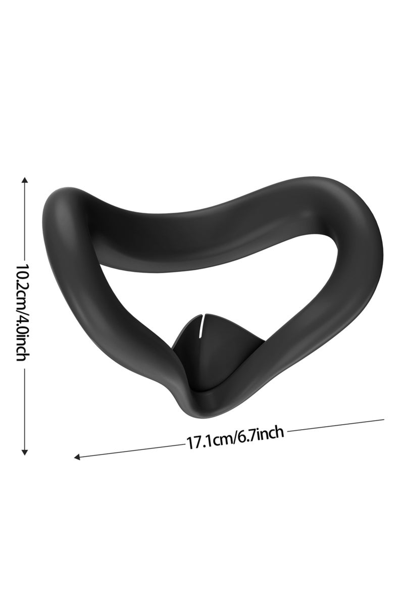 غطاء بديل لجهاز كويست 3 إس الأسود، متوافق مع ميتا كويست 2/أوكولوس كويست 3/كويست 3 إس، وسادة وجه سيليكون للعين