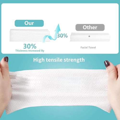 PRIME PICK Disposable Face Towel 300 Count, Soft Cotton Facial Dry Wipes, Multi-Purpose for Skin Care, Makeup Remover, Face Wipes and Facial Cleansing (Pack of 6) - Image 5