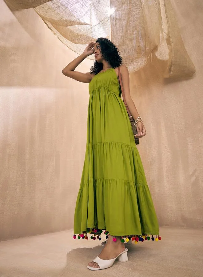 SASSAFRAS Tiered Maxi Dress