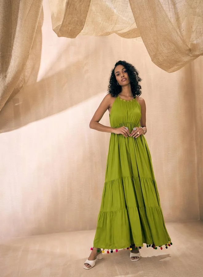 SASSAFRAS Tiered Maxi Dress