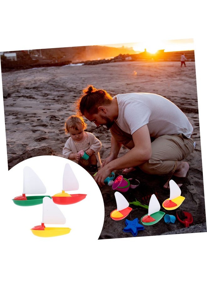 Toyvian - 1 Set Toy Boats 3Pcs Toddler Bathtub Sailing Boats For Kids Mini Boat Toys Sailboat Floating Row Swimming Pool Bulk Yacht Child Toy Boats Bathtub Toy Plastic Sailing Boats Toys For Toddles - Image 1