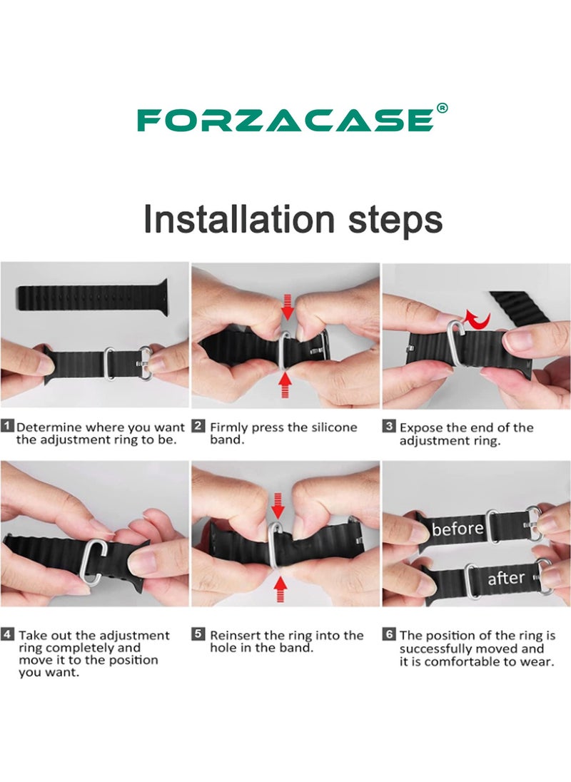 Forzacase - Corrugated Ocean Silicone Band Strap for Apple Watch 9 41MM - FC006 - Image 1