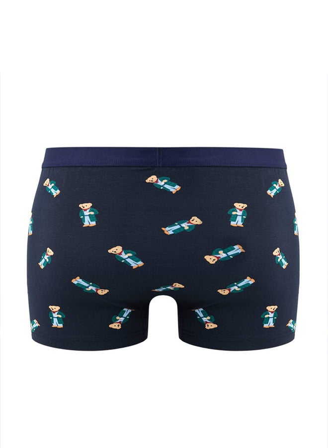 trendyol Multicolored 3Pack Bear PrintedSolid Flexible Cotton Boxer - Image 4