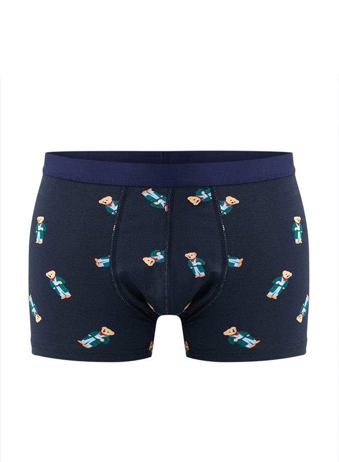 trendyol Multicolored 3Pack Bear PrintedSolid Flexible Cotton Boxer - Image 2