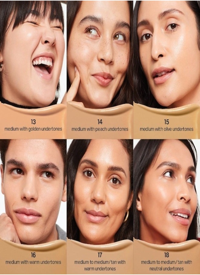 Saie SAIE   Glowy Super Skin Tint Foundation with Hyaluronic Acid ,18 Medium/Tan Neutral Undertones 30ml - Lightweight, Hydrating Coverage  - Image 4