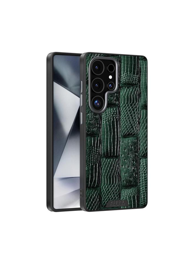 S-TOP Case For Samsung Galaxy S25 Ultra 5G ABEEL Beast Pattern 6D Micro-Embossed MagSafe Genuine Leather Phone Case - Image 1