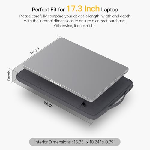 CaseBuy 17 17.3 Inch Waterproof Laptop Case with Handle for HP Envy 17 17t/Pavilion 17, Acer Predator 17/Aspire 17.3, Dell Inspiron 17, Lenovo, LG, MSI GS75 GL75, 17.3 inch Laptop Carrying Bag - Image 2