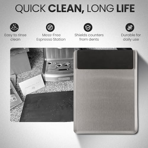 Rattleware Coffee Grinder Tray with Tamping Mat – Mess-Free Coffee Station Tray, Easy Clean Coffee Bar Accessory for Espresso Machine, Espresso Tamper and Coffee Organizer Station (13" x 9.75") - Image 3