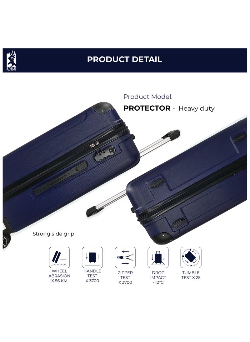 Eagle Express Protector 24-Inch Hard Trolley - Dark Blue - High Quality ABS Material, 4 Silent Wheels - 1-Year Warranty - Image 3