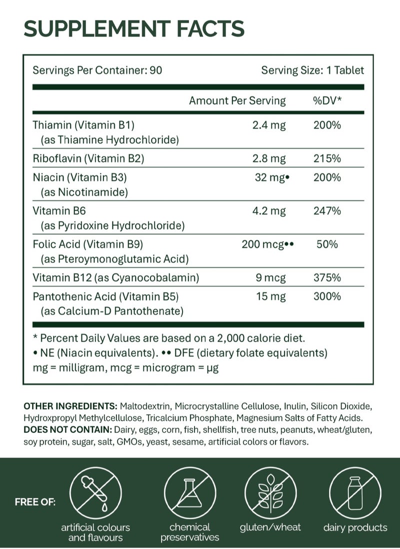 NFO NFO VITAMIN B COMPLEX [90 Tablets]  - Image 3