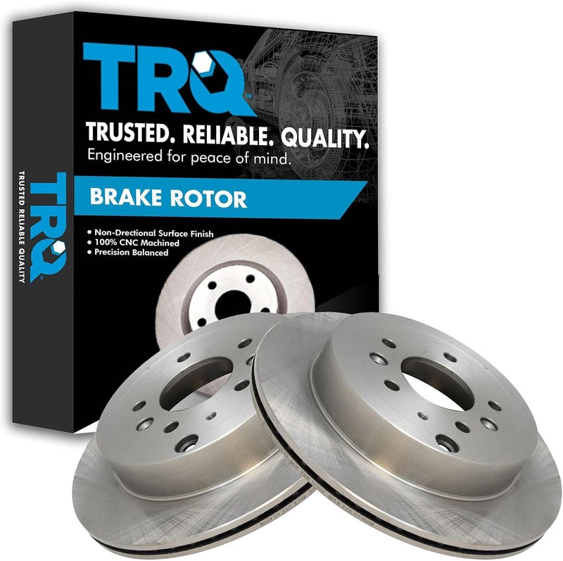 TRQ Rear Brake Rotors Set Vented Compatible with 2007-2012 Mazda CX-7 - Image 1