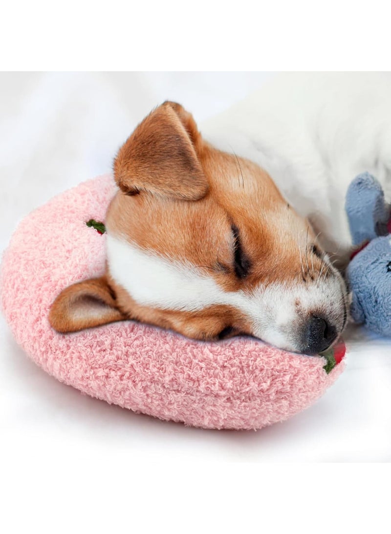 Dog Calming Pillow, Soft Plush Anxiety Relief Pet Pillow for Joint Support Rest and Better Sleep, Comfort Toy for Small and Medium Dogs at Home or Travel, Pink - Image 1