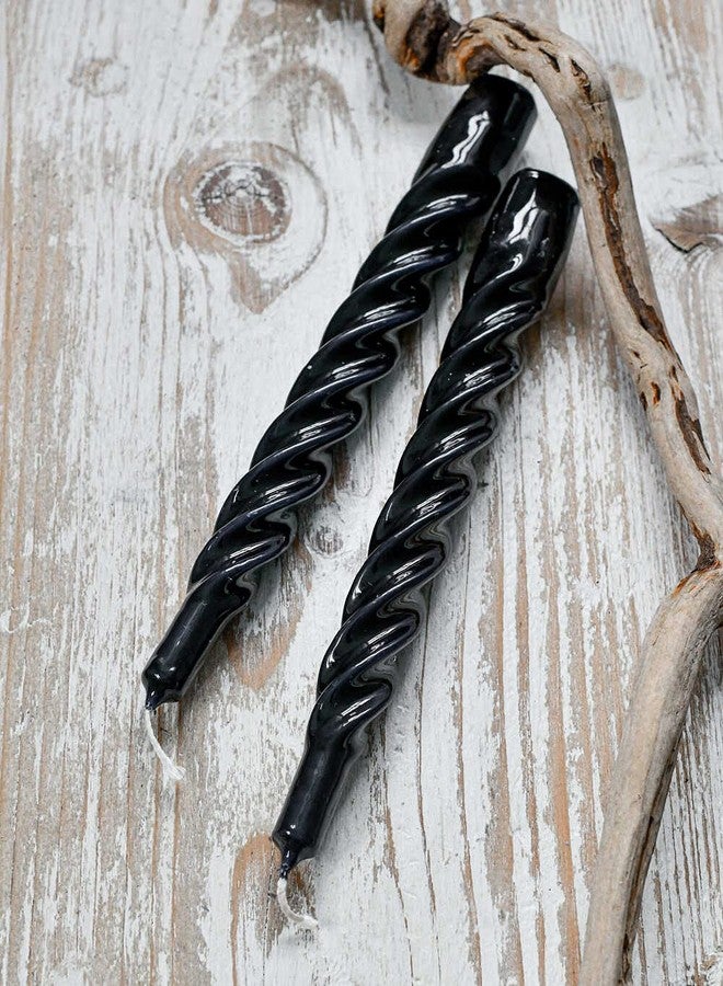 LUCES Paraffin Wax Black Spiral Candles Stick Taper Smokeless Dripless Scented Twisted for Party Home Dinner Table Decor Set of 6 Burn Time 8 Hour - Image 4