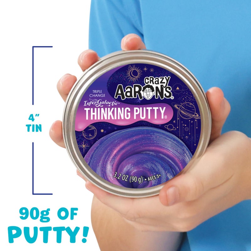 Crazy Aaron's Thinking Putty - Intergalactic - Triple Color Changing Putty for Kids and Adults in a 4" Tin - Creative and Endless Fun, Stress Relief Therapy Toys, Never Dries Out - Made in USA - Image 5
