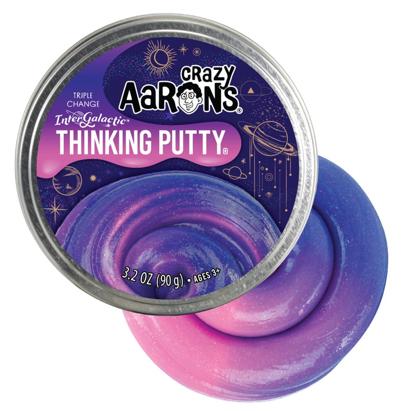 Crazy Aaron's Thinking Putty - Intergalactic - Triple Color Changing Putty for Kids and Adults in a 4" Tin - Creative and Endless Fun, Stress Relief Therapy Toys, Never Dries Out - Made in USA - Image 1