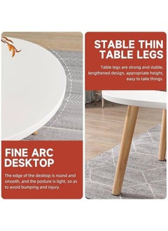 MOMENT Modern Coffee Table, 2-Tier Oval Side Table Large Coffee Table For Living Room, For Living Room Bedroom Balcony 120X60Cm  - Image 5