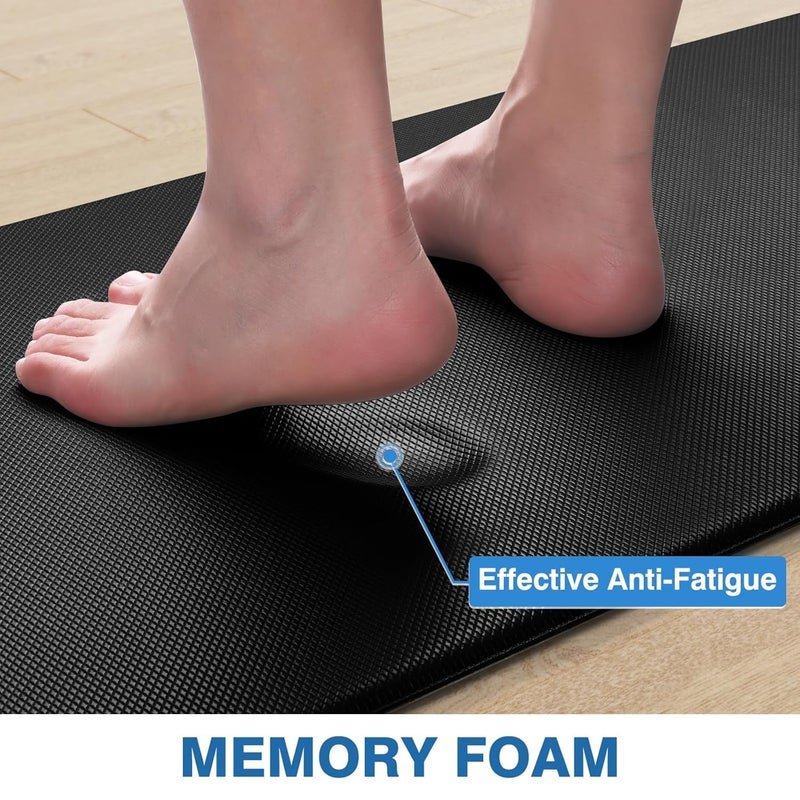 Arcanine Kitchen Mat 2 Pieces AntiFatigue Kitchen Mat Waterproof NonSlip Cushioned Durable PVC Ergonomic Comfort Floor Mat for Kitchen Floor Home Office Black MAT - Image 4