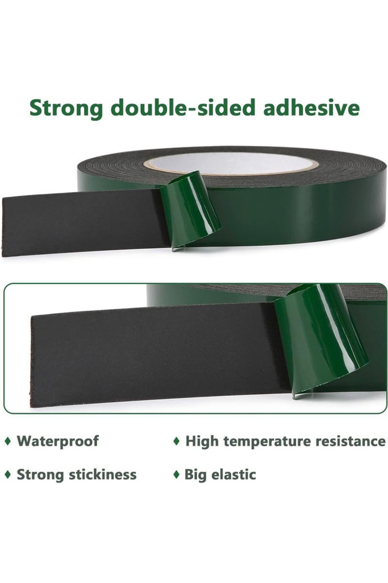 إيروريكس شريط لاصق مزدوج الجوانب من الفوم، بعرض 6-50 سم، وطول 25 مم، مصنوع من إسفنج البولي إيثيلين الأسود، بطول 10 أمتار، فائق القوة، ذاتي اللصق، مقاوم للماء. - Image 2