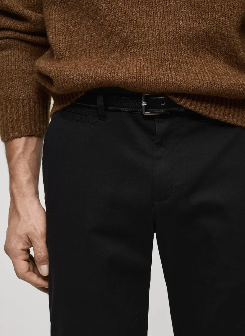مانجو مان Prato Cropped Tapered Chino Trousers