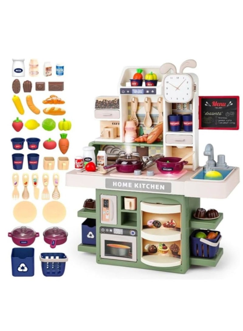 Interactive design children's play kitchen with steam and lights - Image 2