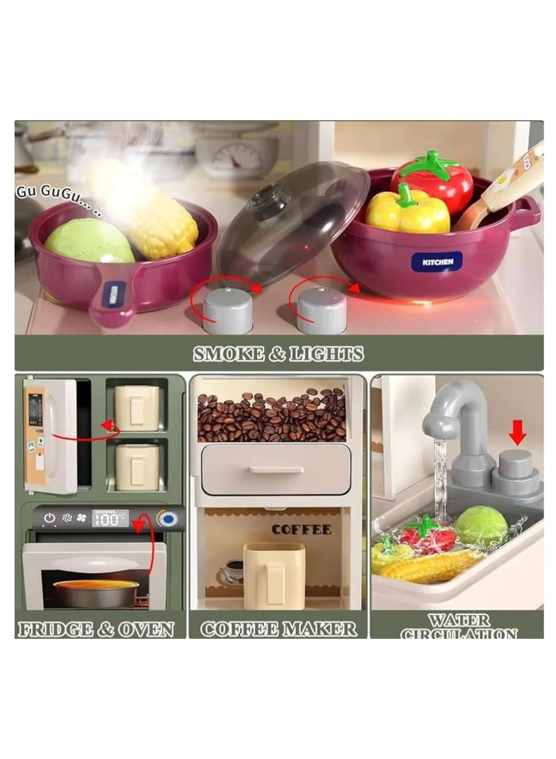 Interactive design children's play kitchen with steam and lights - Image 4