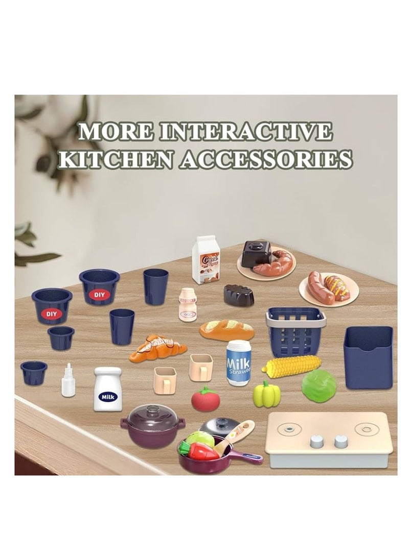 Interactive design children's play kitchen with steam and lights - Image 5