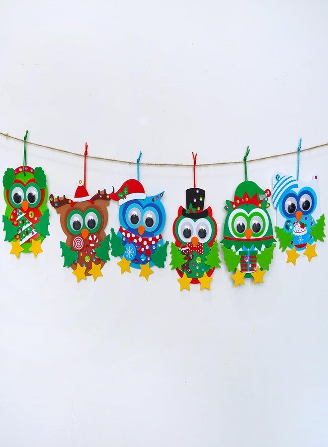 Winlyn 24 Sets Christmas Craft Kits Winter Crafts DIY Christmas Owl Ornaments Decorations Art Sets Foam Owl Christmas Tree Holiday Stickers for Kids Festival Home Classroom Activities Party Favors - Image 5