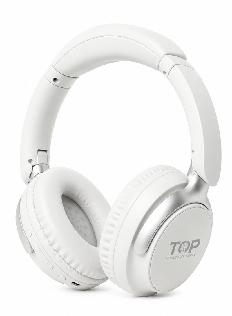 TOP T4001 Bluetooth Headset with Microphone – Noise Cancellation, 8H Playtime, 3.5mm Jack, TF Card Support, Powerful Bass