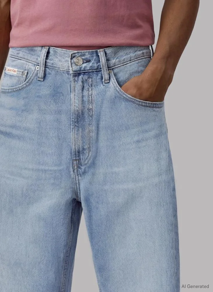 Calvin Klein Jeans  Whiskered Faded Baggy Jeans for Men | Best Price UAE