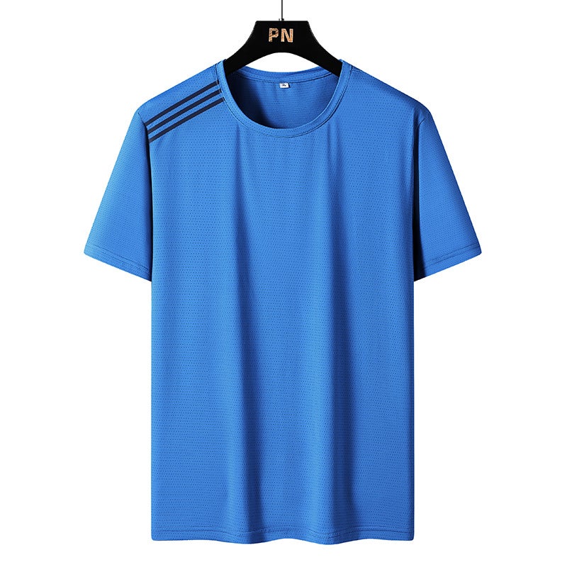 2022 New Couple Ice Silk Quick-Drying T-Shirt Plus Size Fat Short-Sleeved T-Shirt Men And Women All-Match - Image 4